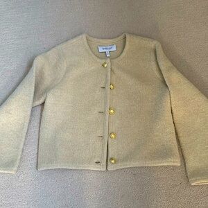 10 Crosby Derek Lam Cream Sweater with Gold Buttons